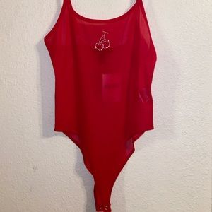 NWT Cute Forever 21 Mesh Cherry Bodysuit
